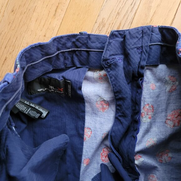 RLX Ralph Lauren Golf Shorts Ladybug Print Purple Blue Men's Size 34 Stretch Fit - Picture 6 of 12